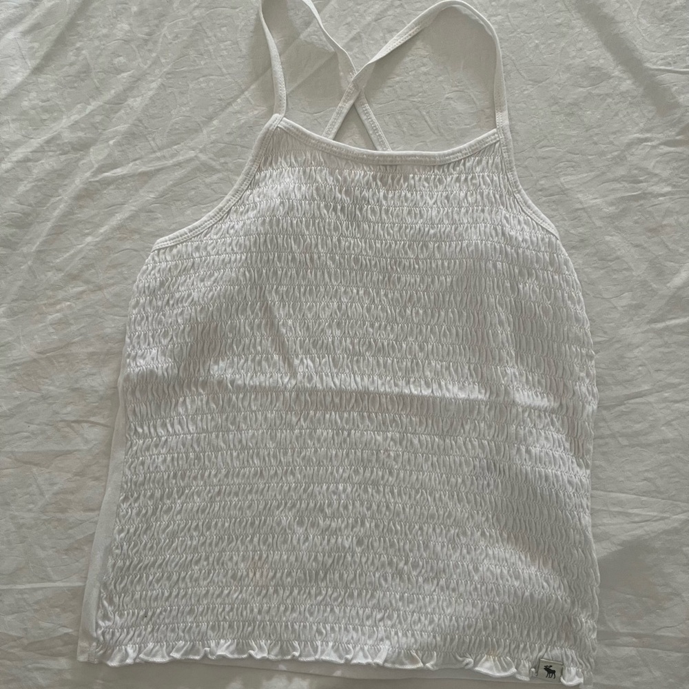 NWOT Abercrombie smocked tank white